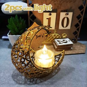 その他のイベントパーティーのサプライズEid Mubarak Candle Holder Ramadan Kareem Banner Ramadan Decoration for Home Islamic Muslim Party Decor eid al Adha Gifts 230906