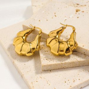 Orecchini a cerchio geometrici irregolari a forma di ventaglio multistrato color oro per gioielli da donna in metallo con ciondolo alla moda