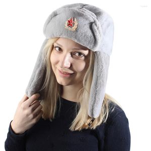 Basker camoland kvinnor vinter trapper trupper öronflapp bombplan hatt ryska män varm skidlock öronskydd hattar
