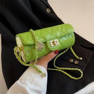 Bolsas de ombro PU Linger Chain Bag Mulheres 2023 Verão Crossbody Cilindro Celular Luxo Designer Bolsa Moda