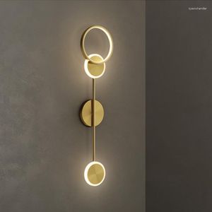 Duvar lambaları Vanity koridor LED LAMP YATAK ODASI Yatakta Oturma Odası Loft TV Arka Planı Çoklu Kafalar Luces Bakır Sanat Dekoru Sconce Işık