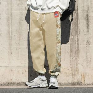 Męskie spodnie luźne męskie spodnie japoński trend retro w rozmiarze długie haftowane kolorowe dopasowanie swobodnych stóp Człowiek