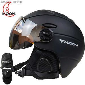 Cycling Helmets MOON Ski Helmet with Goggles Integrally-Molded PC+EPS High-Quality Skiing Helmets Outdoor Sports Snowboard Skateboard MS95 Q230907