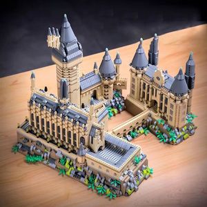 ブロック2023 Micro Bricks City Creativeal Medieval Magic Castle Castle School Architecture Model Building Gifts Toys Kids Adults 230907