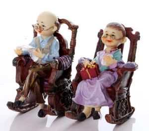 Dolls Old Couples Figurines Stutues Love Gifts for Mother Grandma and Grandpa Resin Home Decor Accessories Souvenirs Anniversary ZL262 230907