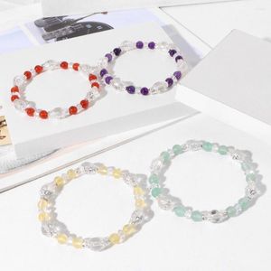 Strand Fashon Healing Crystal Armband Natural Stone Beads Bangles For Women Kvinnliga smycken Friendship Stress Relief Yoga Gift