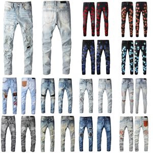 Jeans Black Jeans Designer Jeans for Mens Pant Stacked Jeans Embroidery Distressed Ripped Biker Slim Straight European Jean Hombre Men Pants