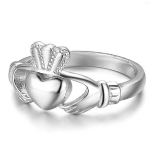 Eheringe Irish Claddagh Ring 925 Silber für Frauen Versprechen Hände Herz Krone Irland Stil klassisches Design romantischer Schmuck