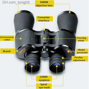 Telescopes Binoculars Baigish 20x50 Hd Powerful Military Russian Binocular High Times Zoom Telescope Lll Night Vision For Hunting Camping Q230907