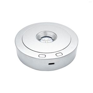 Portalampade Regalo girevole multifunzionale rotondo Base luminosa a LED sferica Base USB in cristallo di vetro Espositore per le vacanze Decorazione per feste.