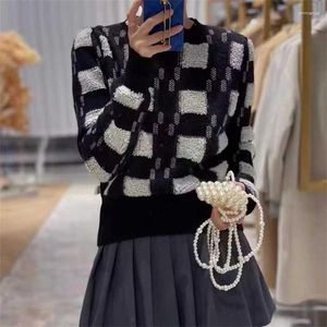 Women's Sweaters Sweater Pullover Women Fashion Splice Knitted Top Color Block Korean O Neck Commuter Versatile