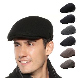 Berretti Cappelli da ragazzo regolabili per uomo Berretto piatto Uomo Cabbie irlandese Gatsby Tweed Ivy Guida Caccia Cappello Morbido caldo misto lana 230907