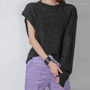 Damenpullover Asymmetrische Einarm-Strickpullover Frauen Streetwear Unregelmäßige Casual-Pullover O-Ausschnitt Sexy Koreanische Strickwaren 28919