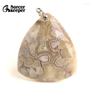 Pendant Necklaces Real Natural Crazy Lace Rosetta Agate Gem Stone Ornament Handicraft Making Jewelry DIY Crystal For Gift BK447