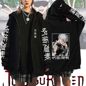 Felpe con cappuccio da uomo Est Jujutsu Kaisen Anime Gojo Satoru Sukuna Fushiguro Stampa Zipper Giubbotti Unisex Harajuku Streetwear Abiti di moda