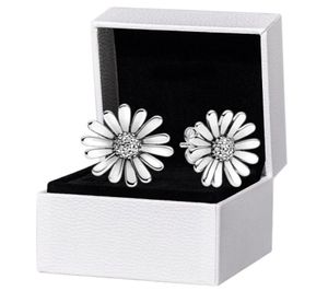 925 Sterling Silver Pave Daisy Stud Earring Original box set for P Women Party Earrings7172675