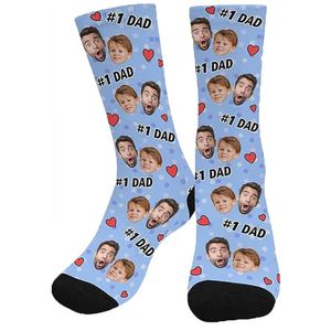 Benutzerdefinierte Socken mit Familiengesicht, beste Geschenke für Papa, Mutter, Freund, Foto, personalisierte lustige Crew-Socken für Männer und Frauen