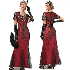 Stage Wear 1920s Banquet Elegant FlapperGreat Gatsby Party Evening Sequin Tassel Dress With Accessories Set