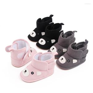 First Walkers Baby Cute Bear Head Boots Infant Girls Boys Cartoon Animal Non-Slip Soft Sole Walker Winter Warm Snow Crib Shoes