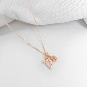 Pendanthalsband Lucky99 Summer Trendy Cute Leaf Flower Fruit Halsband för kvinnor Akrylmålad Design Rose Gold Color Gift