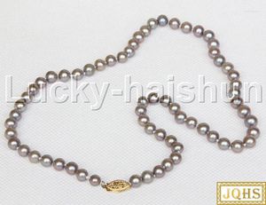 Chains Perfect Runde Halskette aus echten grauen Zuchtperlen, 14-Karat-Verschluss, 45,7 cm, J12853