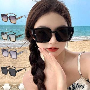 New internet celebrity sunglasses female round face fashionable trend gradient color UV resistant hollow out live streaming