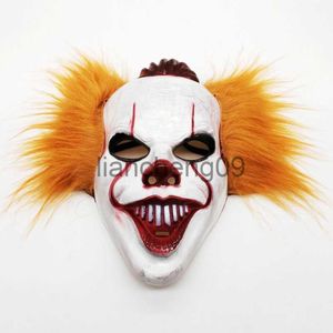 Party Masks Scary Movie Hard Plastic Mask Wig Party Costume Clown DC Mask the Dark Knight Cosplay Horror Joker Mask Prop Halloween X0907