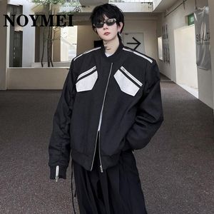 Мужские куртки NOYMEI, осеннее корейское модное пальто, цветная верхняя одежда на молнии с карманами, мужской повседневный стильный топ 2023, WA2708