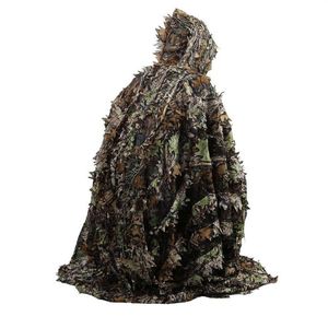 사냥 카모 3D 잎 망토 YOWIE GHILLIE 통기 가능한 오픈 폰초 타입 위장 조류 관찰 폰코 바람 뇌관 저격수 정장 기어 265S