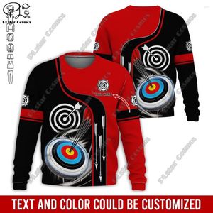 Men's Hoodies PLstar Cosmos 3D Printing Custom Name Archery Club Uniform Street Casual Women's Pullover Sweatshirt Shooting Training A2