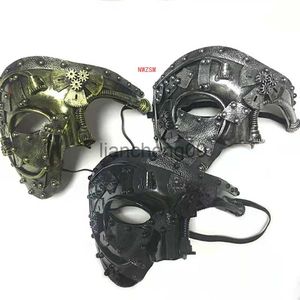 Maschere per feste Ingranaggio meccanico Steampunk Phantom Masquerade Maschera cosplay Mezza faccia Costume Halloween Puntelli per feste di Natale Maschera per adulti Anime x0907