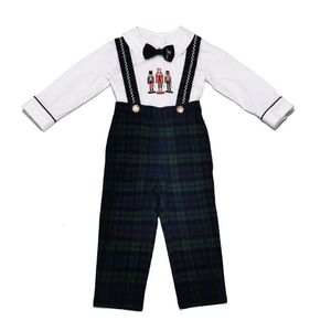 Trikots Kinder Spanisch Kleidung Set Jungen Kleidung Anzug Baby Soldat Stickerei Langarm Hemd Träger Hosen Geburtstag Weihnachten Outfit 230906