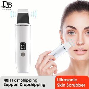 Face Care Devices Ultrasonic Skin Scrubber Peeling Shovel EMS Microcurrent Ion Acne Blackhead Remover Face Deep Cleansing Lifting Devices 230907