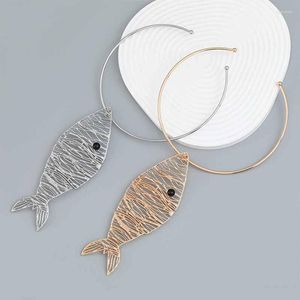 Колье, роскошное дизайнерское металлическое ожерелье с воротником в форме рыбы, модное женское ювелирное изделие на ключицу, модный женский подарок на вечеринку CN276