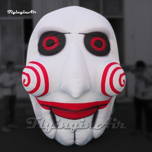 Gruseliger großer aufblasbarer Clown-Kopf mit Säge-Filmcharakter-Clown-Maske-Ballon für Halloween-Party-Dekoration