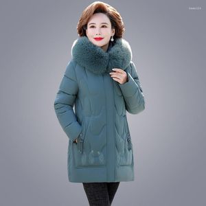 女性用トレンチコート毛のフード付き襟付き厚い温かい綿パッド付きコート冬の女性ジャケット刺繍装飾