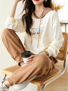 Women's Two Piece Pants Women Hoodie Tracksuits Loose Sweatshirt And Jogger Sweatpants Lounge Sweat Set Sweatsuits Fashion 2 Outfits