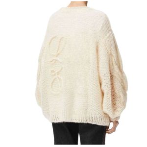 Designers Women Sweaters Women's Women's Korean Fashion Lantern Sleeve Soft Mohair O Neck tröja med lat lat vind rak kofta kappa pendlare tröja kvinnor
