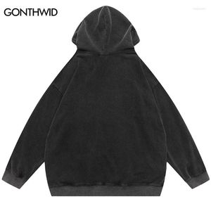 Erkek Hoodies Vintage Hoodie Sweatshirt Sokak Giyim Hip Hop Grafik Baskı Sıkıntılı Yıkama Kazak Kapşonlu 2023 Günlük Pamuk