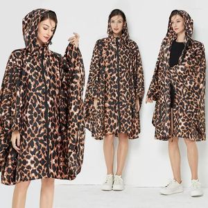 Rainoats Leopard Print Kobiety wodoodporne odzież przeciwdeszczowa Kobieta damskie dziewczęta deszczowy płaszcz róg poncho płaszcz chubasqueros mujer