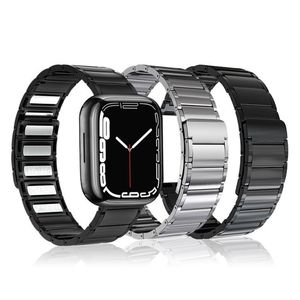 Stainless Steel Band Wristband Adjustable Loop Strap with Strong Magnetic Closure Link Bracelet Bands Watchband for Apple Watch Series 3 4 5 6 7 8 SE Ultra iWatch