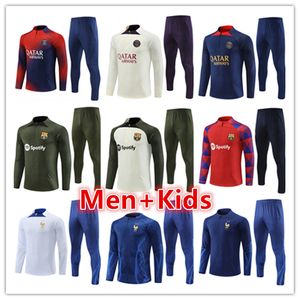 22 23 24 PSGS Mens Kids Tracksuits Kit 2023 2024 PSGS Paris 남자 축구 훈련복 축구 트랙복 키트 조깅 세트 서킷 풋 chandal futbol tuta