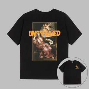 Ангел Картина маслом Дизайнерские мужские футболки UNDEFEATED UNDFTD Япония Самурай Крокодил Футболка с рисунком Мужчины Женщины Футболка унисекс 100% Хлопок Повседневная футболка большого размера S-2XL