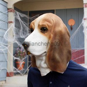 Party Masks Carnival Mask Halloween Cosplay Funny Animal Headgear Latex Animal Mask Dog Head Funny Scary Prop Visualization X0907