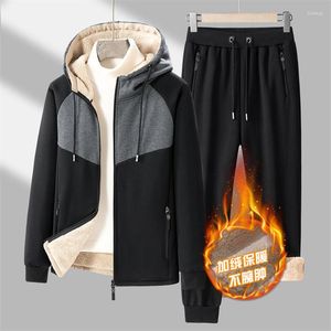 Men's Tracksuits Winter Fleece Sets Men Warm Thick Suits Plus Size 6XL Tracksuit Jogging Pants Zippered Hoodie Big