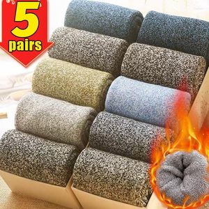Men's Socks 5Pairs Thicken Merino Thermal Male's Woolen Winter Warm Towel Sport Men Cotton Cold Snow Boot Terry Ankle Sock