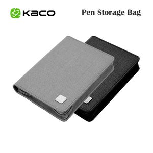 Pencil Cases KACO Pen Storage Bag Portable Zipper Case Waterproof Canvas Black Grey for 10 Pens 20 230907