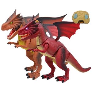 electricrc حيوانات المحاكاة طراز محاكاة جهاز التحكم عن بُعد Toy Dragon مع صوت خفيف يهز وظيفة رأسه readytogo تعمل 230906