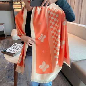 Autumn and Winter New Style Imitation Cashmere Scarf Women's Fashion Versatile Western Warm Shawl Scarf Fashion High End Style