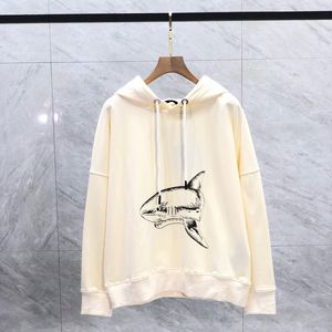 23FW Autumn Winter Italy Shark Cut Off Sketch Hoodie Skateboard Hoody Unisex Streetwear Pullover Sweatshirt